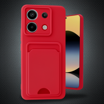 Xiaomi Redmi Note 13 Pro 5g Kılıf Kelvin Kartvizitli Silikon - Kırmızı