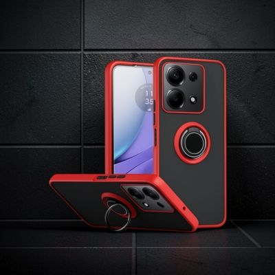 Xiaomi Redmi Note 13 Pro 5g Kılıf Montreal Yüzüklü Silikon Kapak - Kırmızı