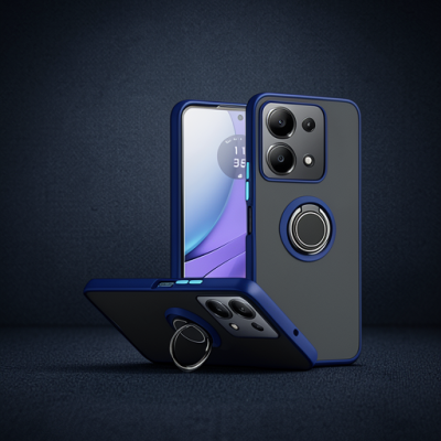 Xiaomi Redmi Note 13 Pro 5g Kılıf Montreal Yüzüklü Silikon Kapak - Lacivert