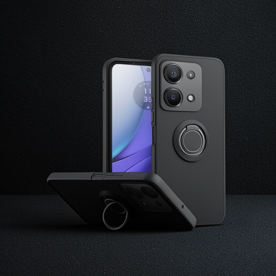 Xiaomi Redmi Note 13 Pro 5g Kılıf Montreal Yüzüklü Silikon Kapak - Siyah