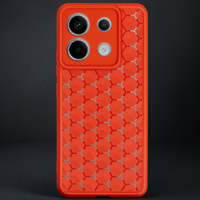 Xiaomi Redmi Note 13 Pro 5g Kılıf Petek Silikon Kapak - Kırmızı