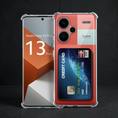Xiaomi Redmi Note 13 Pro Plus Kılıf Kart Şeffaf Silikon - Şeffaf