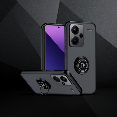 Xiaomi Redmi Note 13 Pro Plus Kılıf Montreal Yüzüklü Silikon Kapak - Siyah