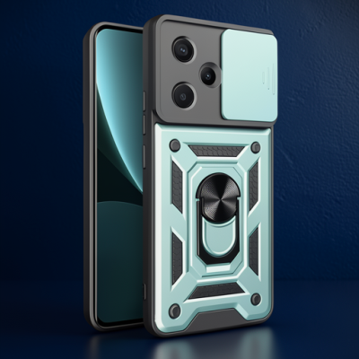 Xiaomi Redmi Note 13 Pro Plus Kılıf Pars Lens Yüzüklü Silikon - Yeşil