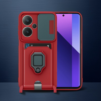 Xiaomi Redmi Note 13 Pro Plus Kılıf Zuma Kartvizitli Yüzüklü Silikon - Yeşil