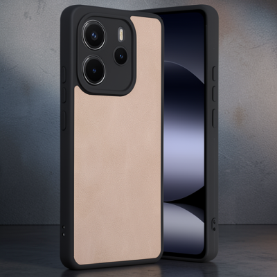 Xiaomi Redmi Note 14 4g Kılıf Aras Deri Kapak - Pudra