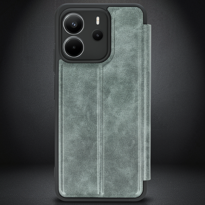 Xiaomi Redmi Note 14 4g Kılıf Flip Cover - Koyu Yeşil