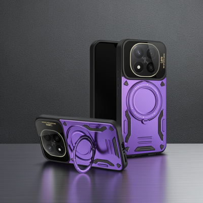 Xiaomi Redmi Note 14 Pro 4g Kılıf Joy Lens Standlı Kapak - Mor