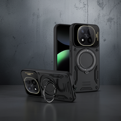 Xiaomi Redmi Note 14 Pro 4g Kılıf Joy Lens Standlı Kapak - Siyah