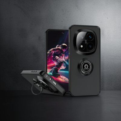 Xiaomi Redmi Note 14 Pro 4g Kılıf Montreal Yüzüklü Silikon Kapak - Siyah