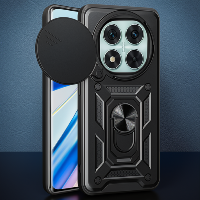 Xiaomi Redmi Note 14 Pro 4g Kılıf Pars Lens Yüzüklü Silikon - Siyah