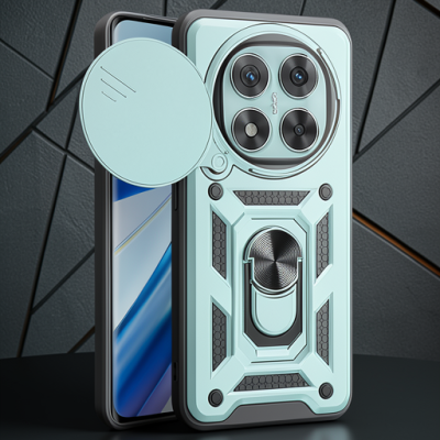 Xiaomi Redmi Note 14 Pro 4g Kılıf Pars Lens Yüzüklü Silikon - Yeşil