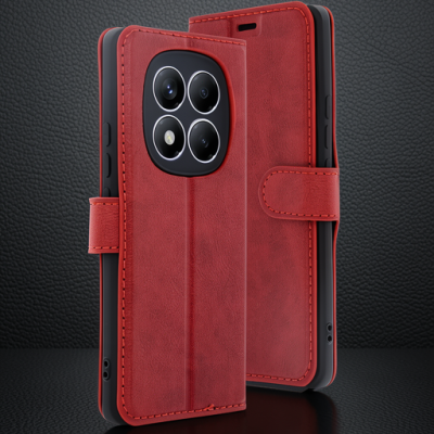 Xiaomi Redmi Note 14 Pro 4g Kılıf Trend S Plus Kapaklı Kılıf - Kırmızı