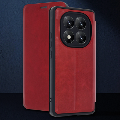 Xiaomi Redmi Note 14 Pro 5g Kılıf Flip Cover - Kırmızı