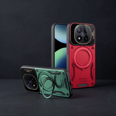 Xiaomi Redmi Note 14 Pro 5g Kılıf Joy Lens Standlı Kapak - Koyu Yeşil
