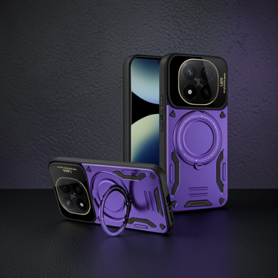 Xiaomi Redmi Note 14 Pro 5g Kılıf Joy Lens Standlı Kapak - Mor