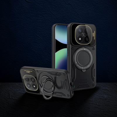 Xiaomi Redmi Note 14 Pro 5g Kılıf Joy Lens Standlı Kapak - Siyah
