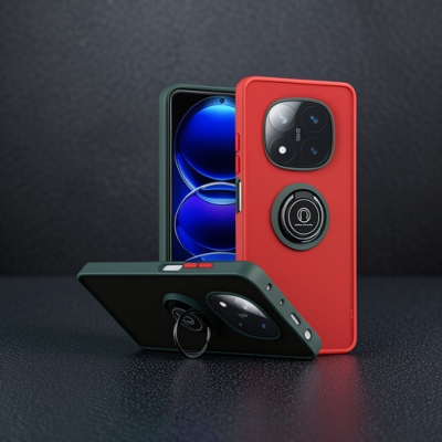 Xiaomi Redmi Note 14 Pro 5g Kılıf Montreal Yüzüklü Silikon Kapak - Yeşil
