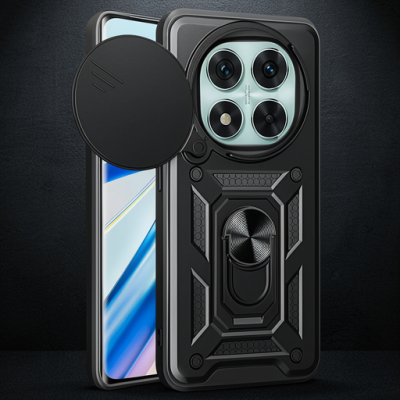 Xiaomi Redmi Note 14 Pro 5g Kılıf Pars Lens Yüzüklü Silikon - Siyah