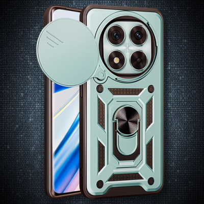 Xiaomi Redmi Note 14 Pro 5g Kılıf Pars Lens Yüzüklü Silikon - Yeşil