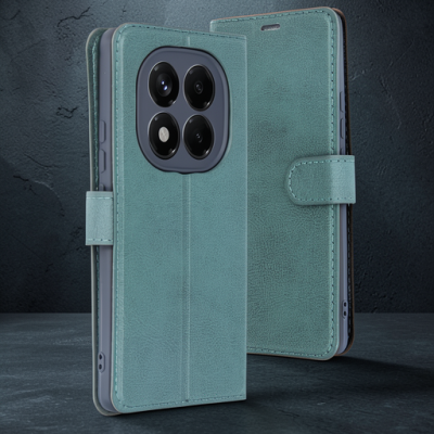 Xiaomi Redmi Note 14 Pro 5g Kılıf Trend S Plus Kapaklı Kılıf - Yeşil