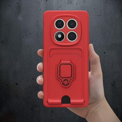 Xiaomi Redmi Note 14 Pro 5g Kılıf Zuma Kartvizitli Yüzüklü Silikon - Yeşil