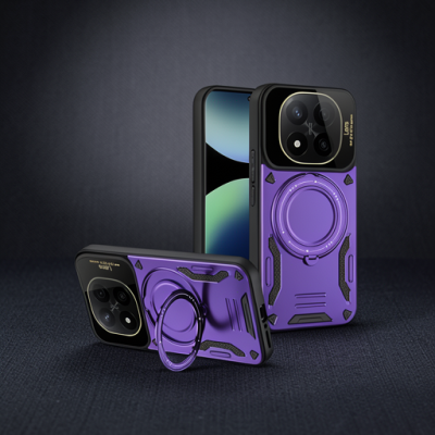 Xiaomi Redmi Note 14 Pro Plus Kılıf Joy Lens Standlı Kapak - Mor