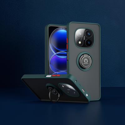 Xiaomi Redmi Note 14 Pro Plus Kılıf Montreal Yüzüklü Silikon Kapak - Yeşil