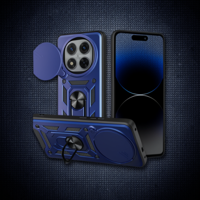 Xiaomi Redmi Note 14 Pro Plus Kılıf Pars Lens Yüzüklü Silikon - Lacivert