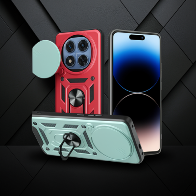 Xiaomi Redmi Note 14 Pro Plus Kılıf Pars Lens Yüzüklü Silikon - Yeşil