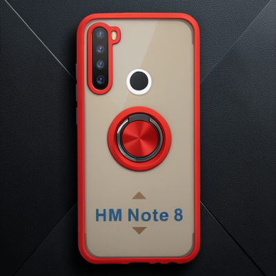 Xiaomi Redmi Note 8 Kılıf Montreal Yüzüklü Silikon Kapak - Kırmızı