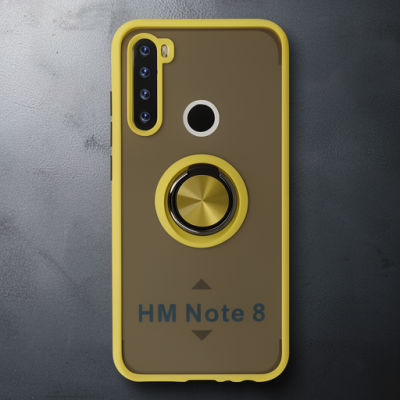 Xiaomi Redmi Note 8 Kılıf Montreal Yüzüklü Silikon Kapak - Sarı