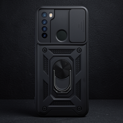 Xiaomi Redmi Note 8 Kılıf Pars Lens Yüzüklü Silikon - Siyah