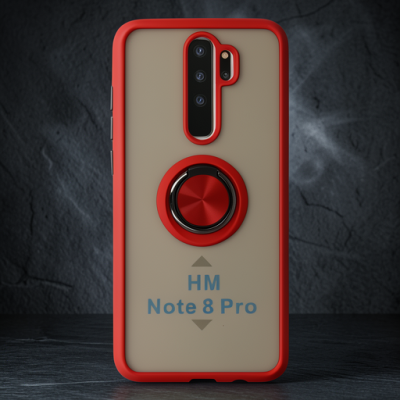Xiaomi Redmi Note 8 Pro Kılıf Montreal Yüzüklü Silikon Kapak - Kırmızı