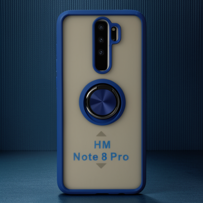 Xiaomi Redmi Note 8 Pro Kılıf Montreal Yüzüklü Silikon Kapak - Lacivert