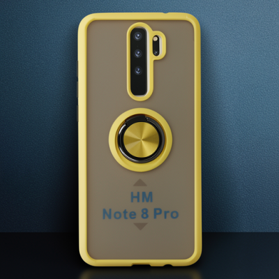 Xiaomi Redmi Note 8 Pro Kılıf Montreal Yüzüklü Silikon Kapak - Sarı