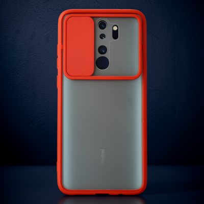 Xiaomi Redmi Note 8 Pro Kılıf Palm Buzlu Kamera Sürgülü Silikon - Kırmızı