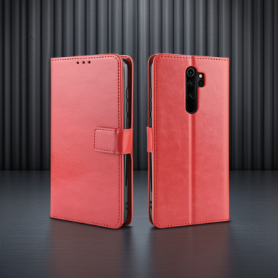 Xiaomi Redmi Note 8 Pro Kılıf Trend S Plus Kapaklı Kılıf - Kırmızı