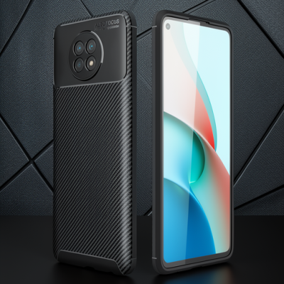 Xiaomi Redmi Note 9 5g Kılıf Auto Focus Karbon Kapak - Siyah