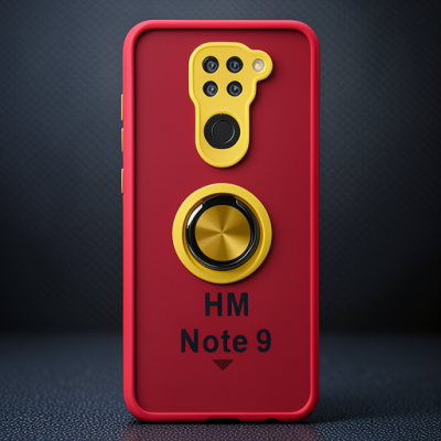 Xiaomi Redmi Note 9 Kılıf Montreal Yüzüklü Silikon Kapak - Sarı
