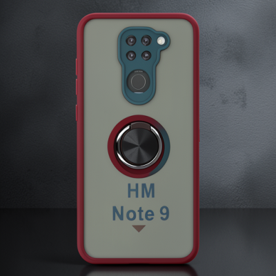 Xiaomi Redmi Note 9 Kılıf Montreal Yüzüklü Silikon Kapak - Yeşil