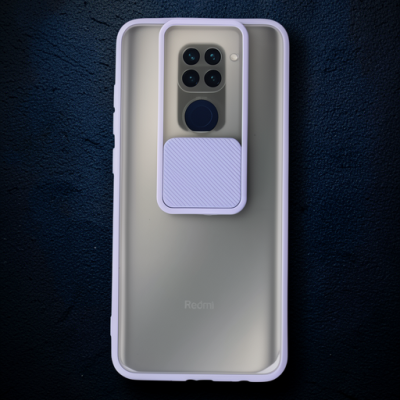 Xiaomi Redmi Note 9 Kılıf Palm Buzlu Kamera Sürgülü Silikon - Lila