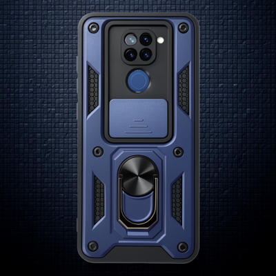 Xiaomi Redmi Note 9 Kılıf Pars Lens Yüzüklü Silikon - Lacivert