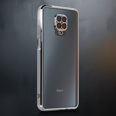 Xiaomi Redmi Note 9 Pro Kılıf Razer Lensli Silikon - Gümüş