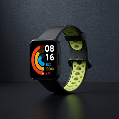 Xiaomi Redmi Watch 2 Spor Delikli Kordon - Siyah-yeşil