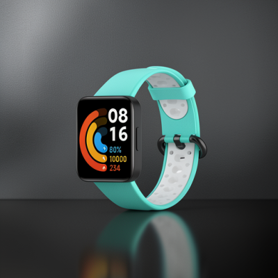Xiaomi Redmi Watch 2 Spor Delikli Kordon - Turkuaz-beyaz