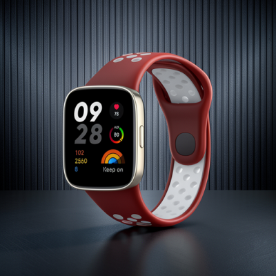 Xiaomi Redmi Watch 3 Spor Delikli Kordon (saat Değildir) - Haki Yeşil-beyaz