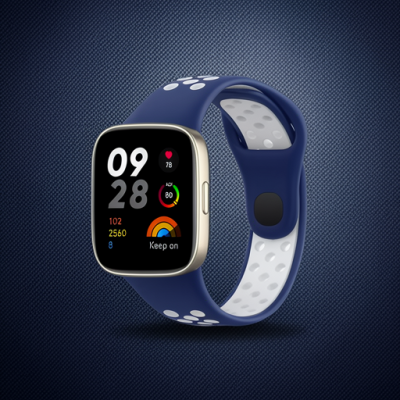 Xiaomi Redmi Watch 3 Spor Delikli Kordon (saat Değildir) - Lacivert-beyaz