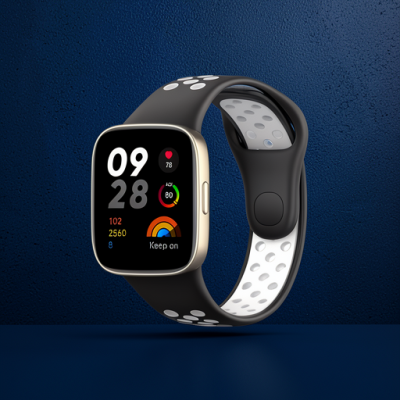 Xiaomi Redmi Watch 3 Spor Delikli Kordon (saat Değildir) - Siyah-beyaz