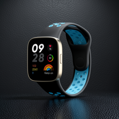 Xiaomi Redmi Watch 3 Spor Delikli Kordon (saat Değildir) - Siyah-mavi